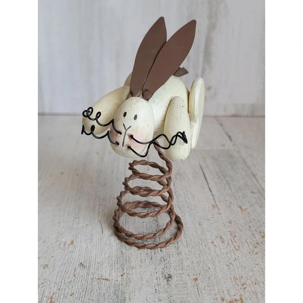 Easter rabbit mini tree topper rustic spring vintage Unique Home decor brown